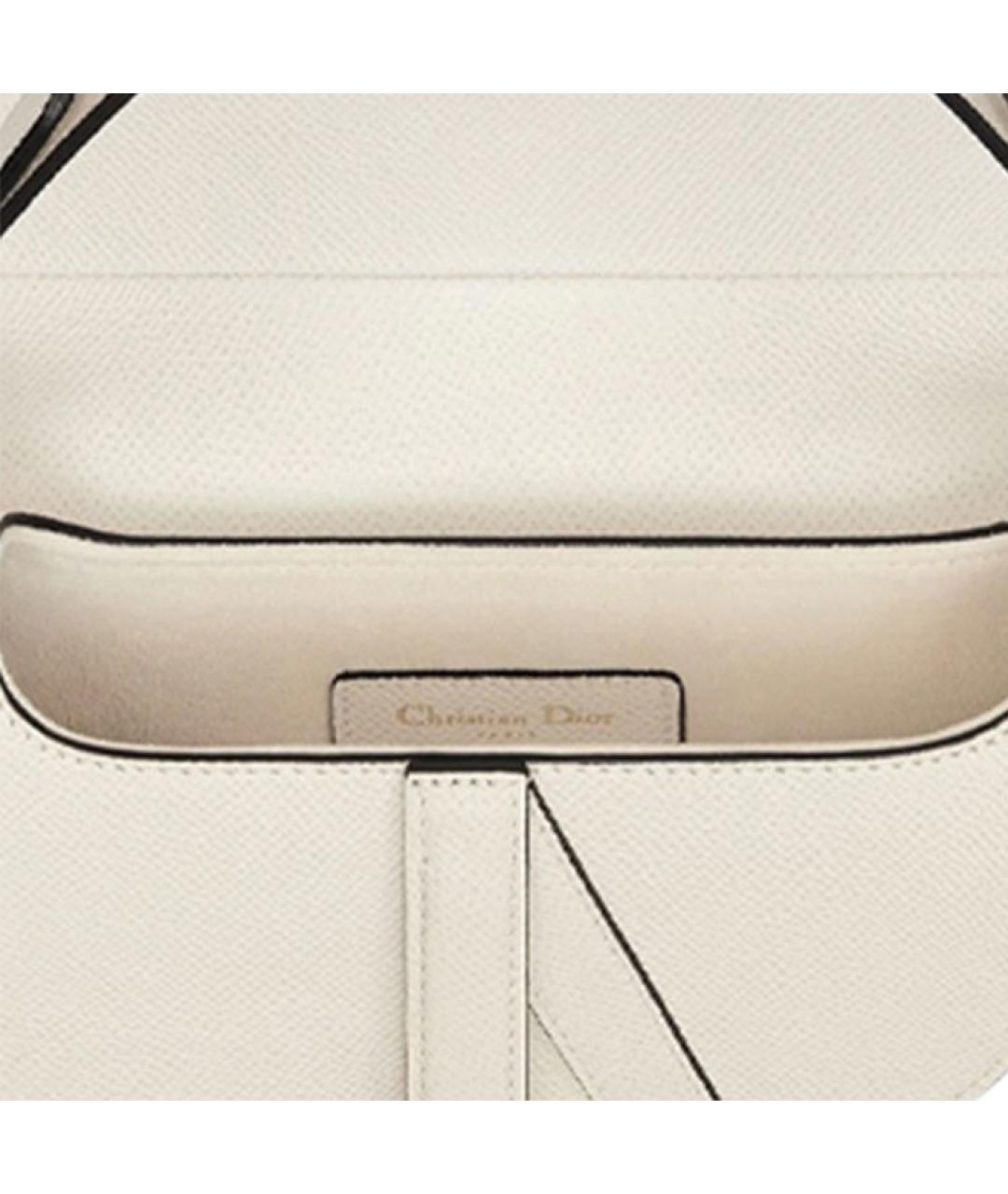 CHRISTIAN DIOR Белая кожаная сумка через плечо, фото 5