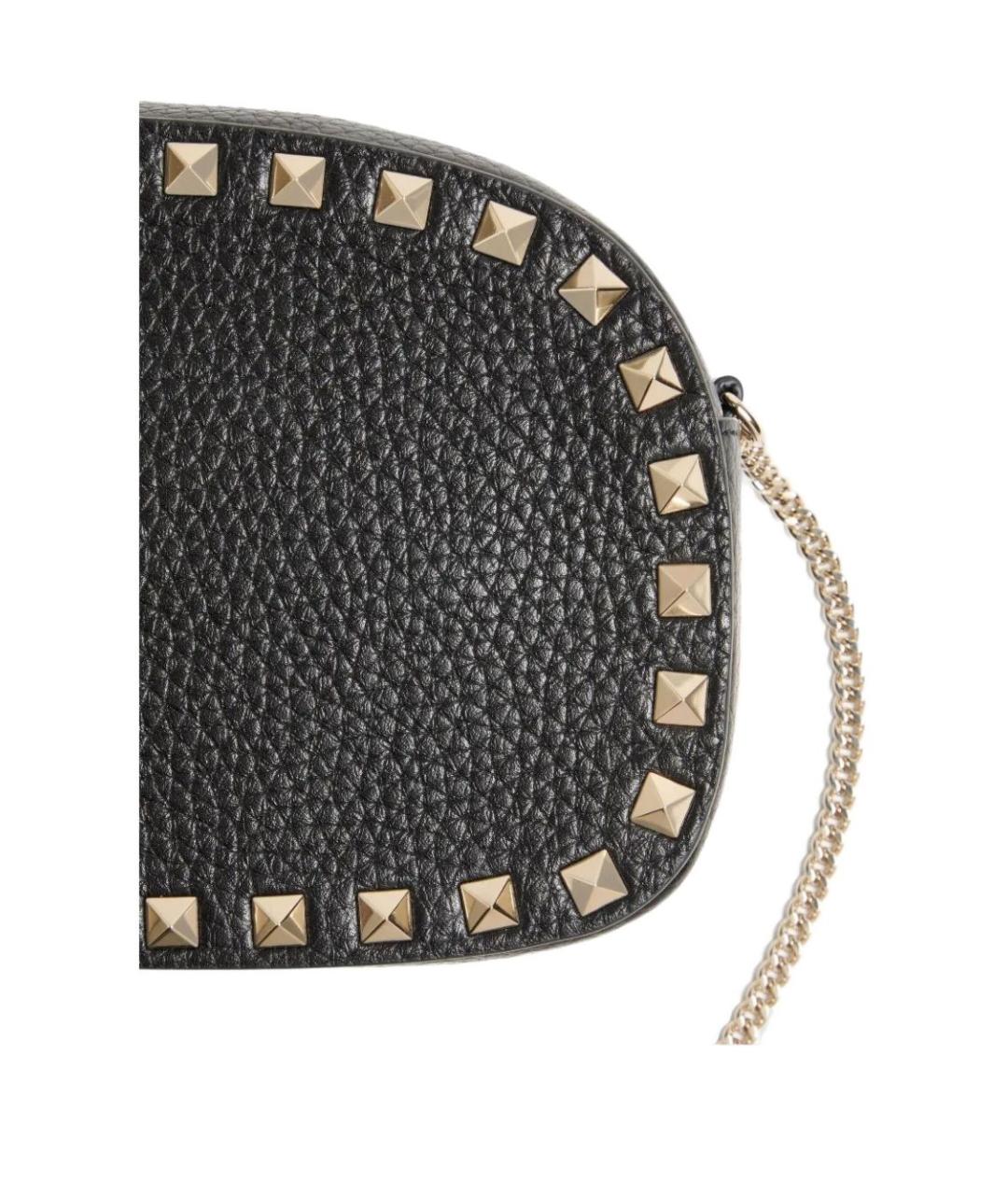 VALENTINO Черная кожаная сумка через плечо, фото 4