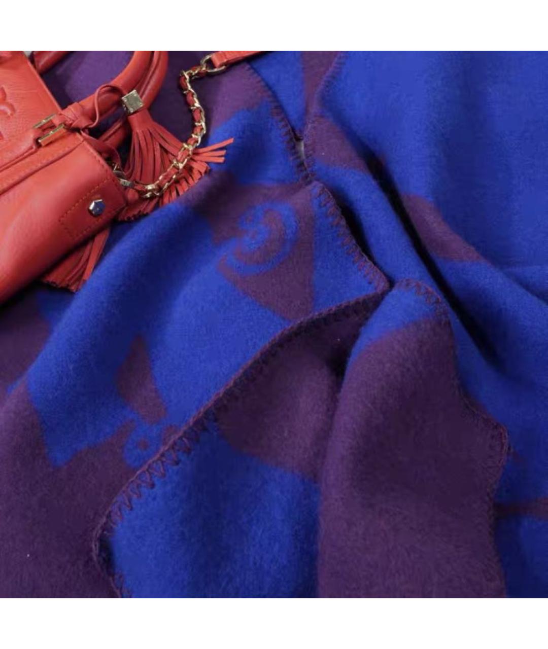 BURBERRY Синий шерстяной шарф, фото 3