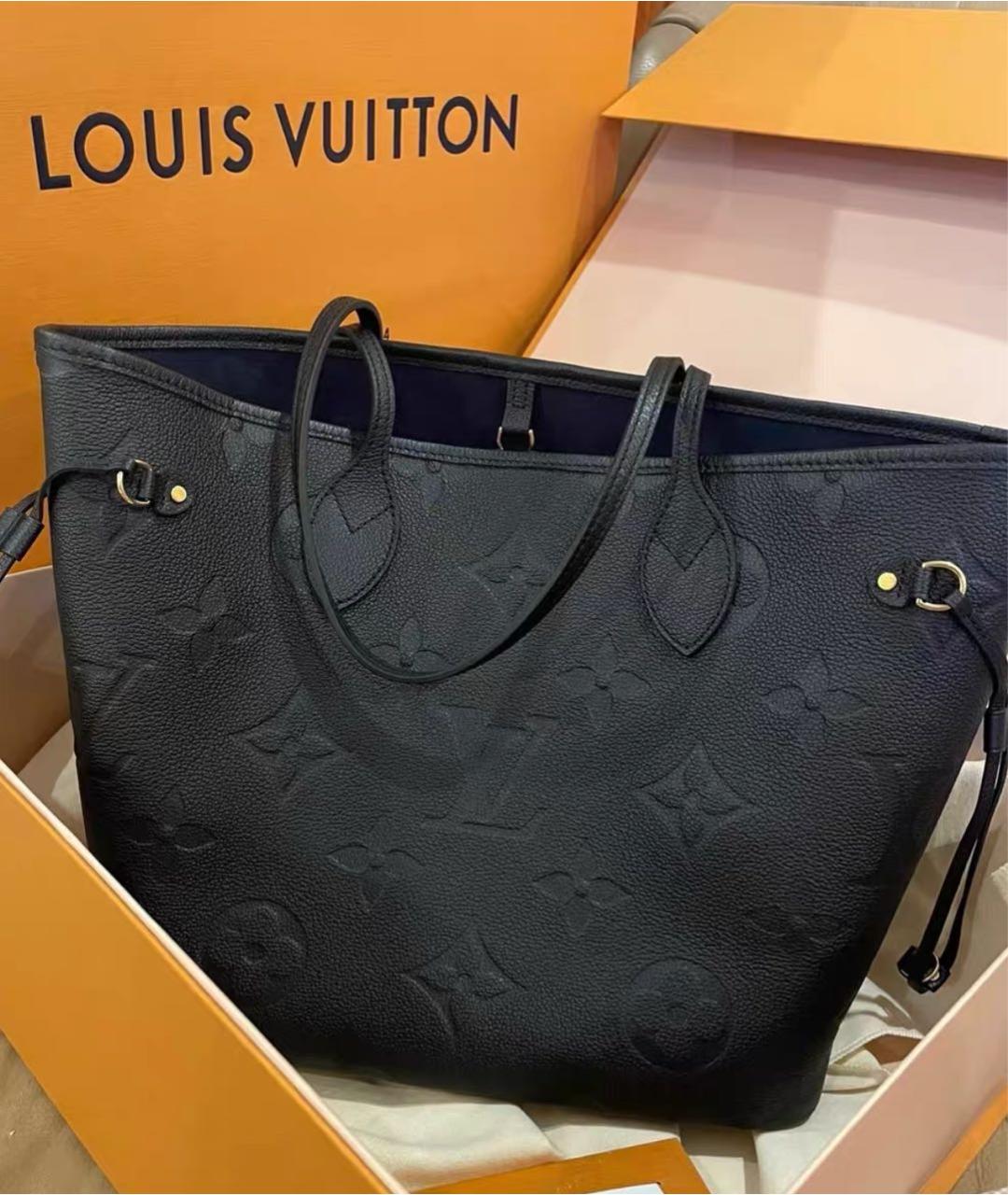 LOUIS VUITTON Черная кожаная сумка тоут, фото 2