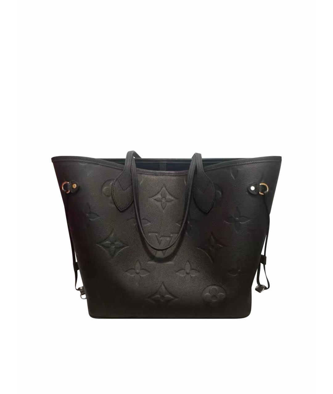 LOUIS VUITTON Черная кожаная сумка тоут, фото 1