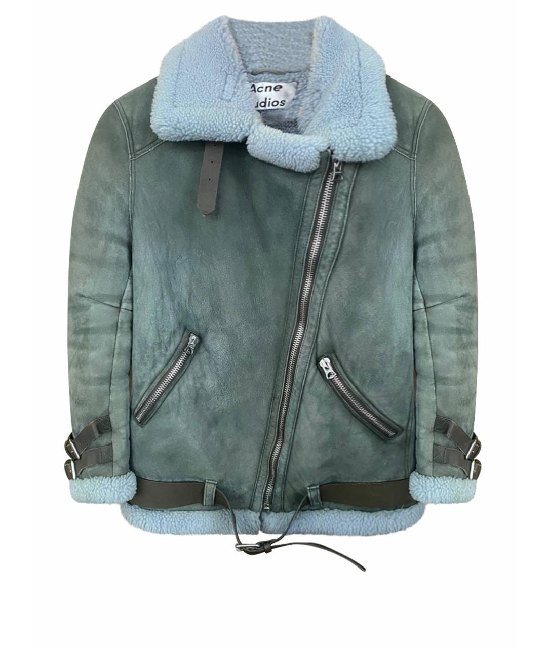 ACNE STUDIOS Зеленая шерстяная дубленка, фото 1