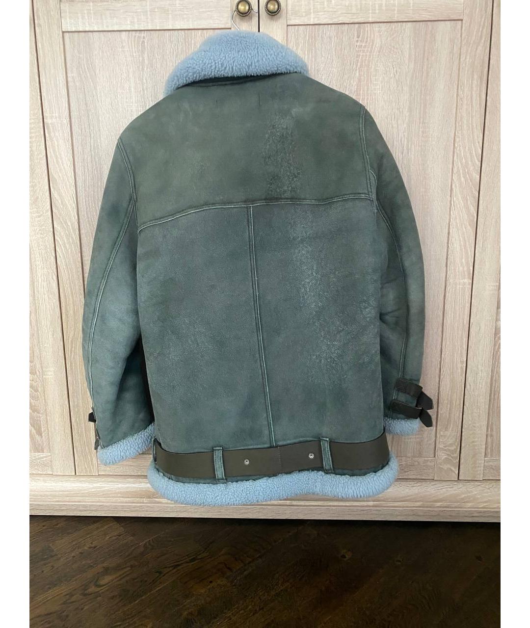 ACNE STUDIOS Зеленая шерстяная дубленка, фото 2