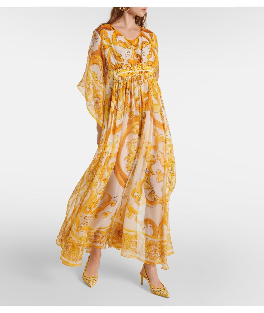 DOLCE&GABBANA Желтое коктейльное платье, фото 8