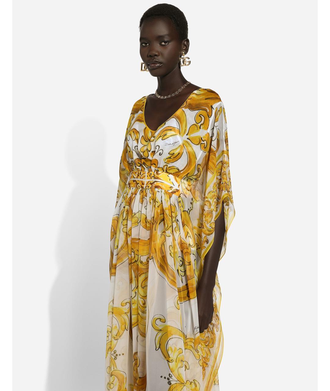 DOLCE&GABBANA Желтое коктейльное платье, фото 6