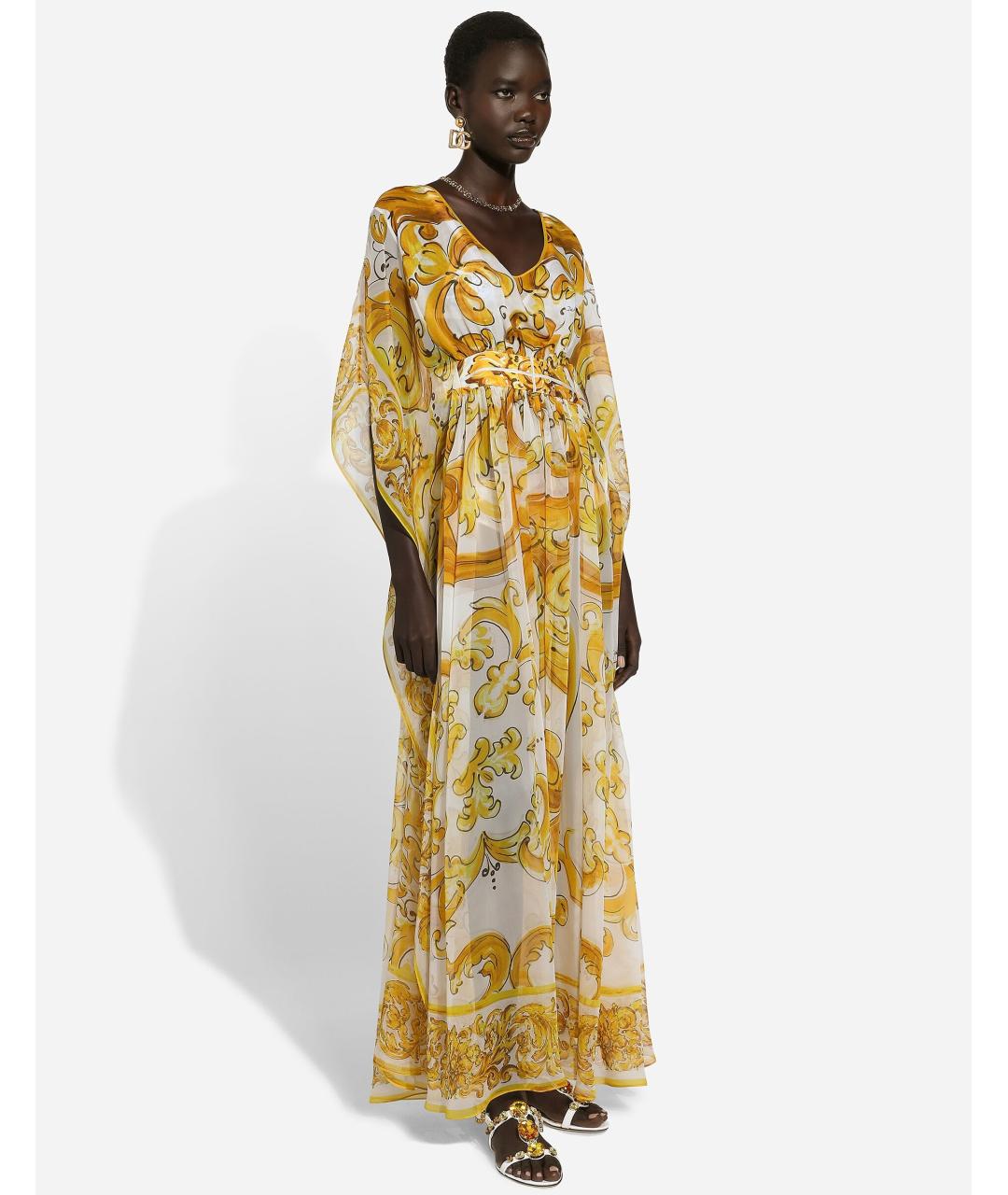 DOLCE&GABBANA Желтое коктейльное платье, фото 5
