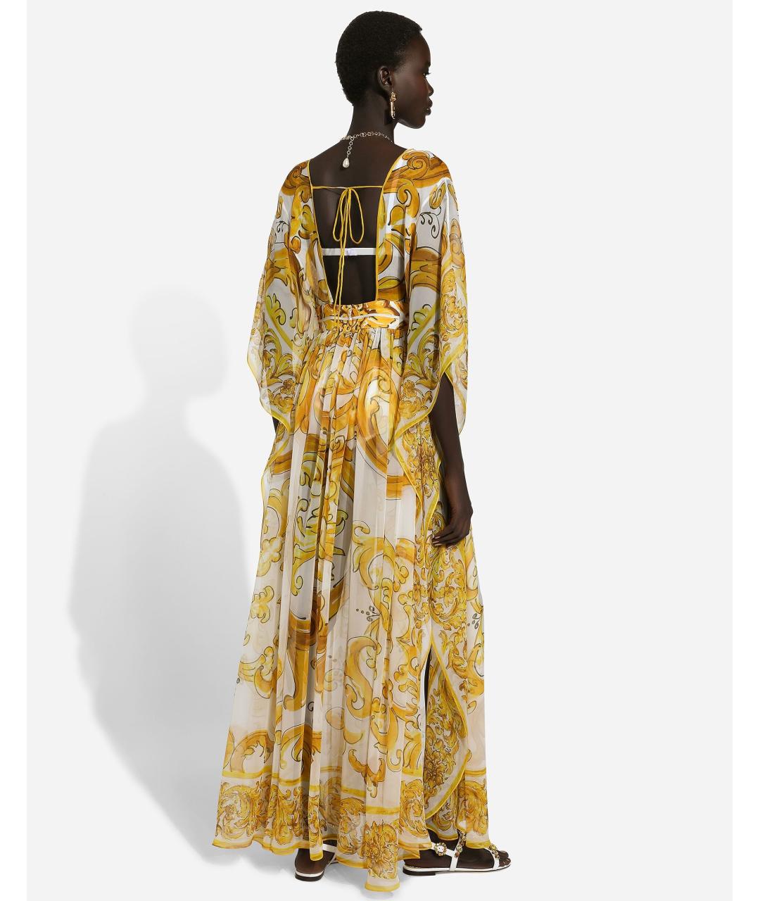 DOLCE&GABBANA Желтое коктейльное платье, фото 7