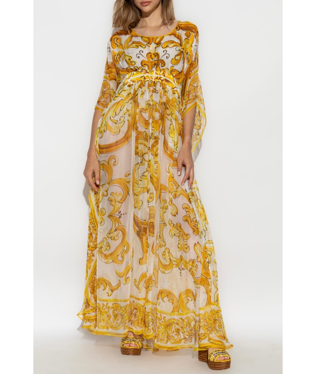 DOLCE&GABBANA Желтое коктейльное платье, фото 2