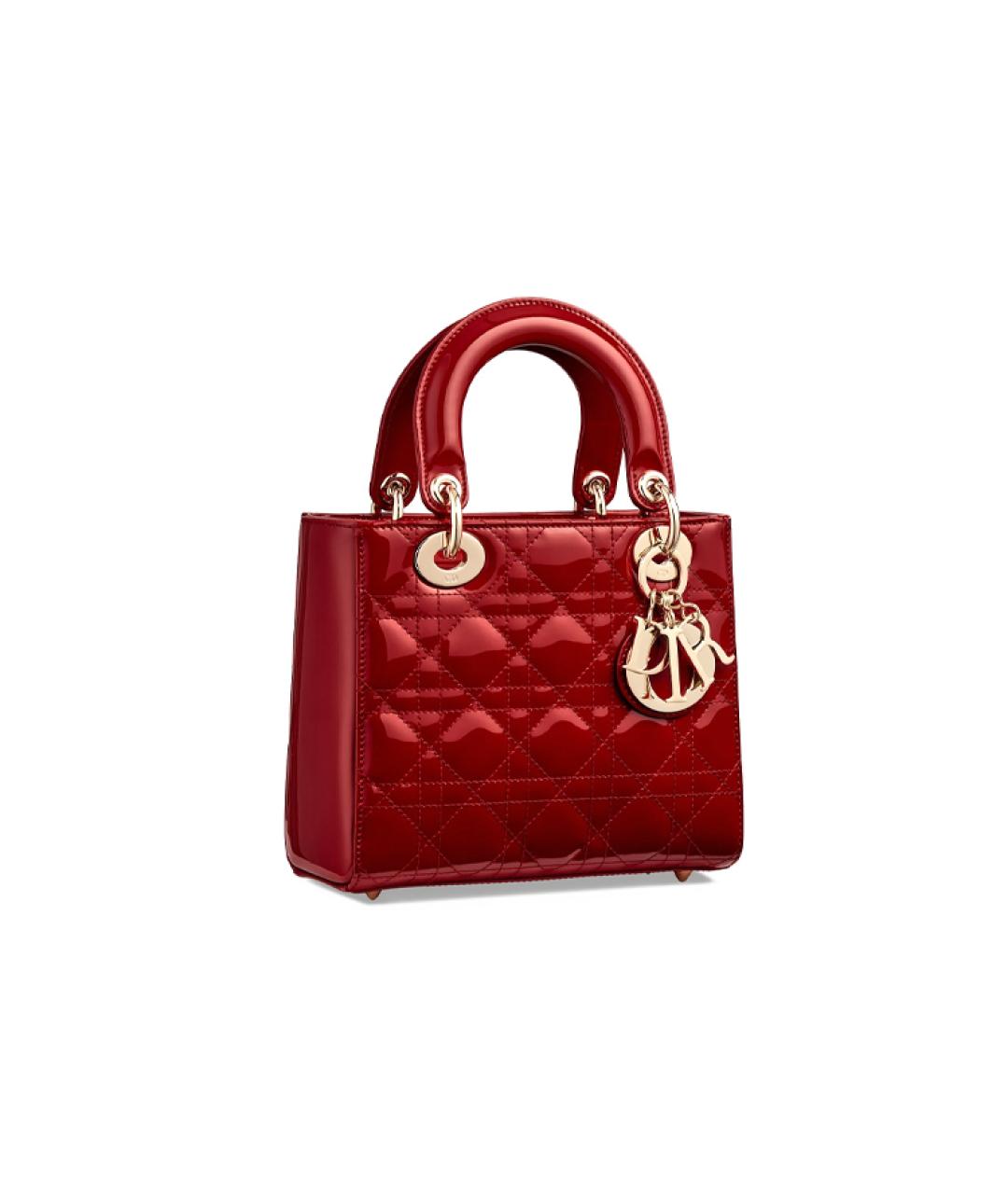 CHRISTIAN DIOR Красная сумка через плечо из лакированной кожи, фото 2