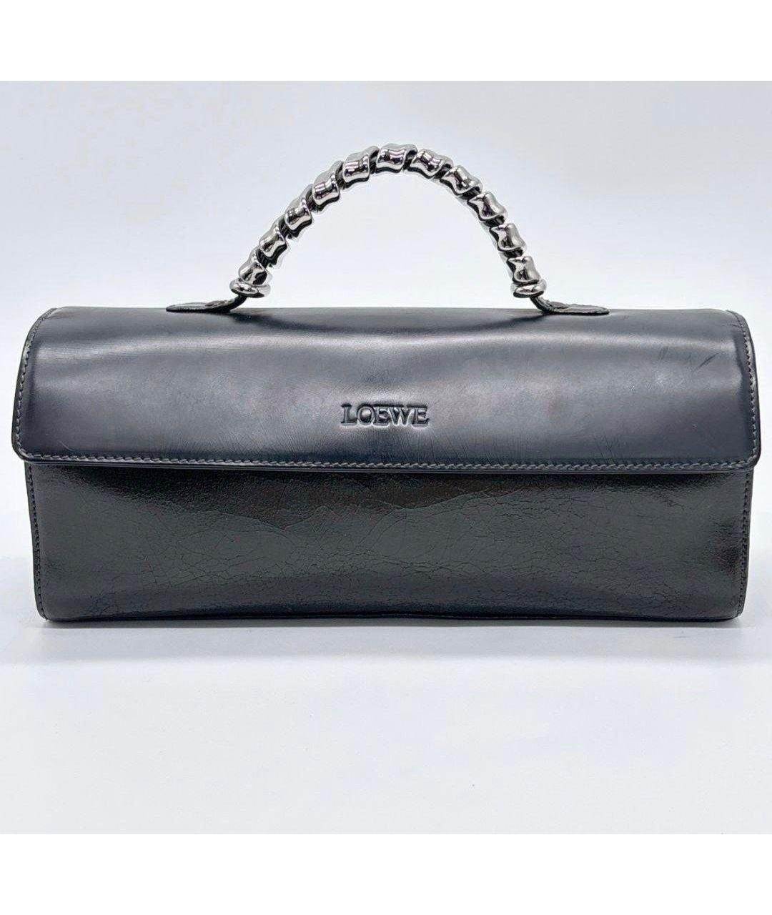 LOEWE Черная кожаная сумка с короткими ручками, фото 10