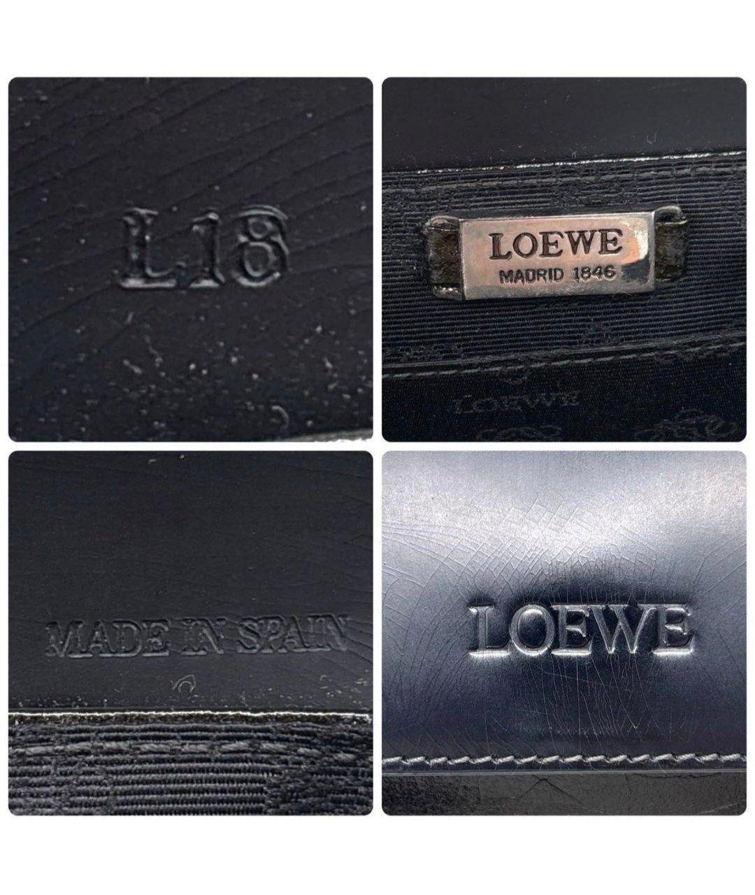 LOEWE Черная кожаная сумка с короткими ручками, фото 7