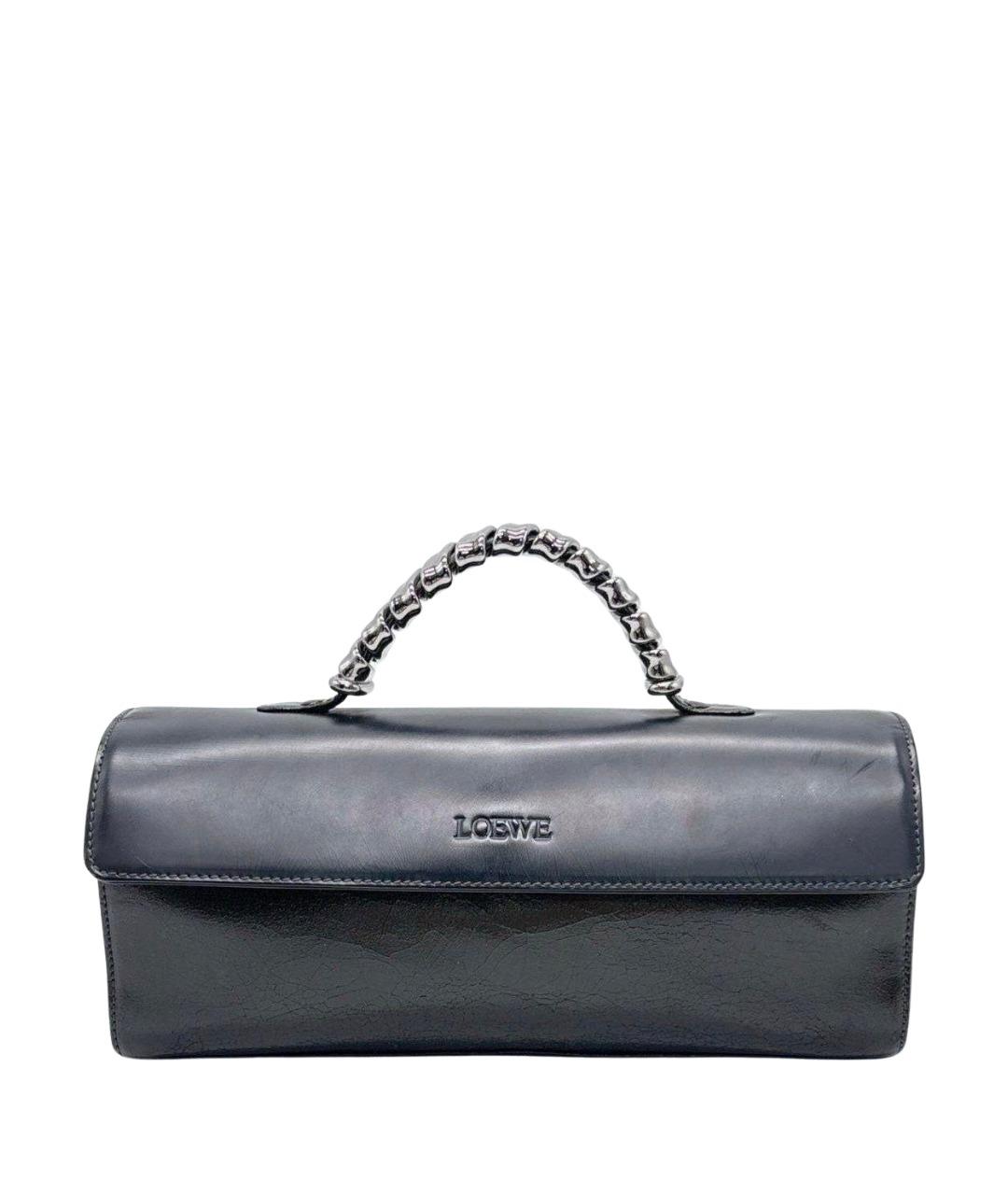 LOEWE Черная кожаная сумка с короткими ручками, фото 1