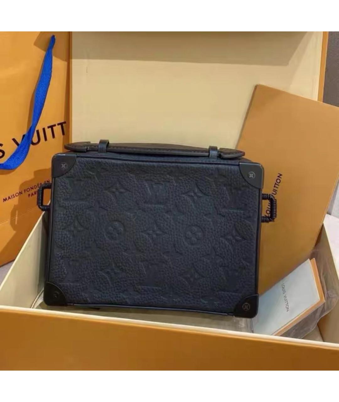 LOUIS VUITTON Черная кожаная сумка на плечо, фото 3