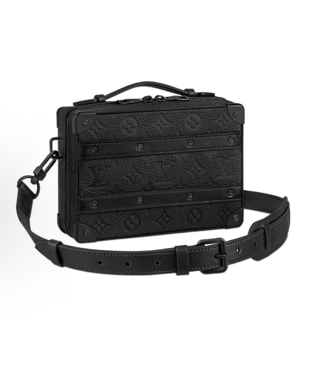LOUIS VUITTON Черная кожаная сумка на плечо, фото 5