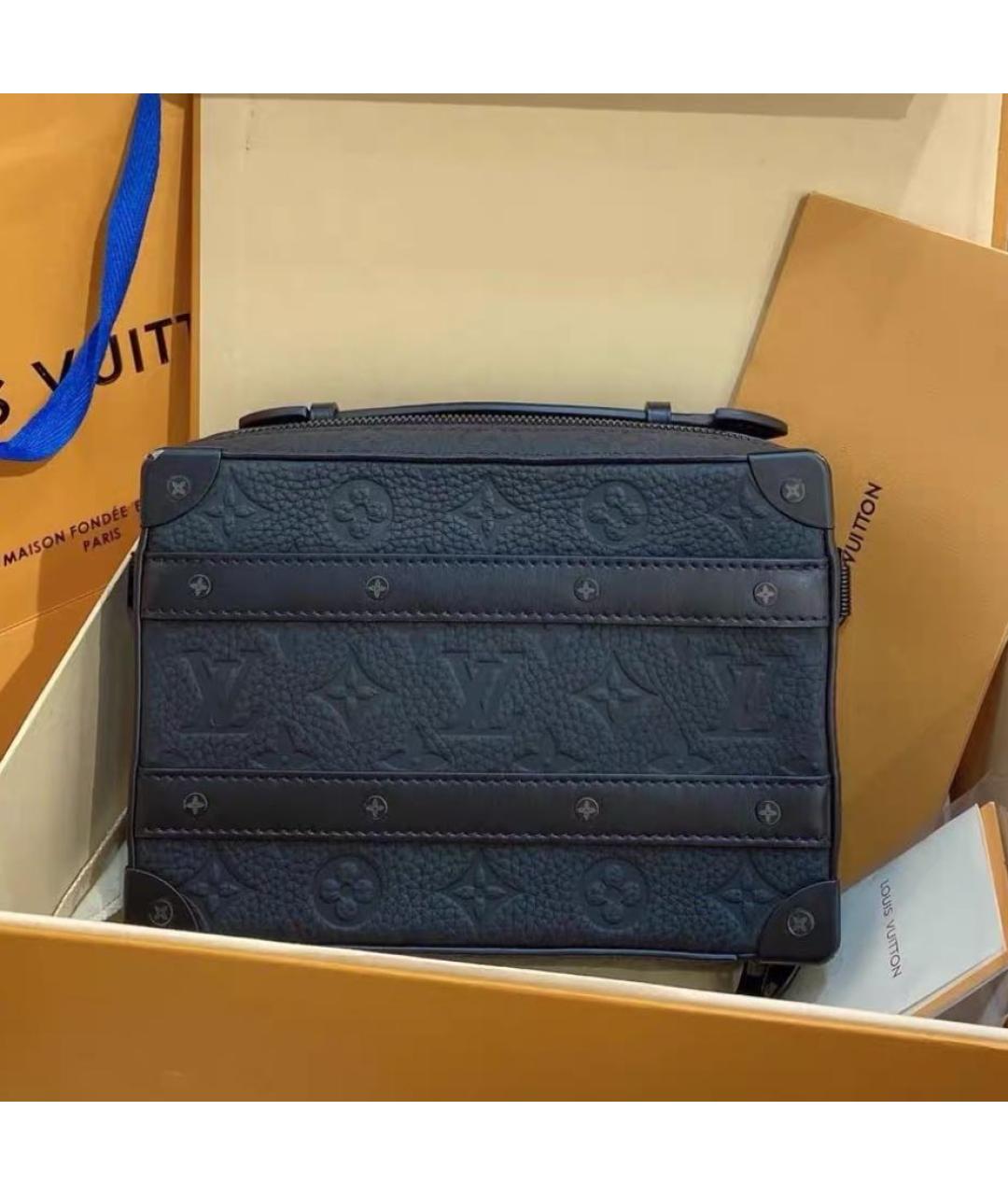 LOUIS VUITTON Черная кожаная сумка на плечо, фото 2