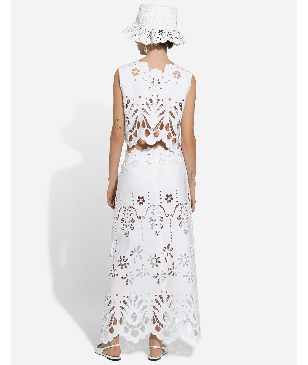 DOLCE&GABBANA Белая юбка миди, фото 8