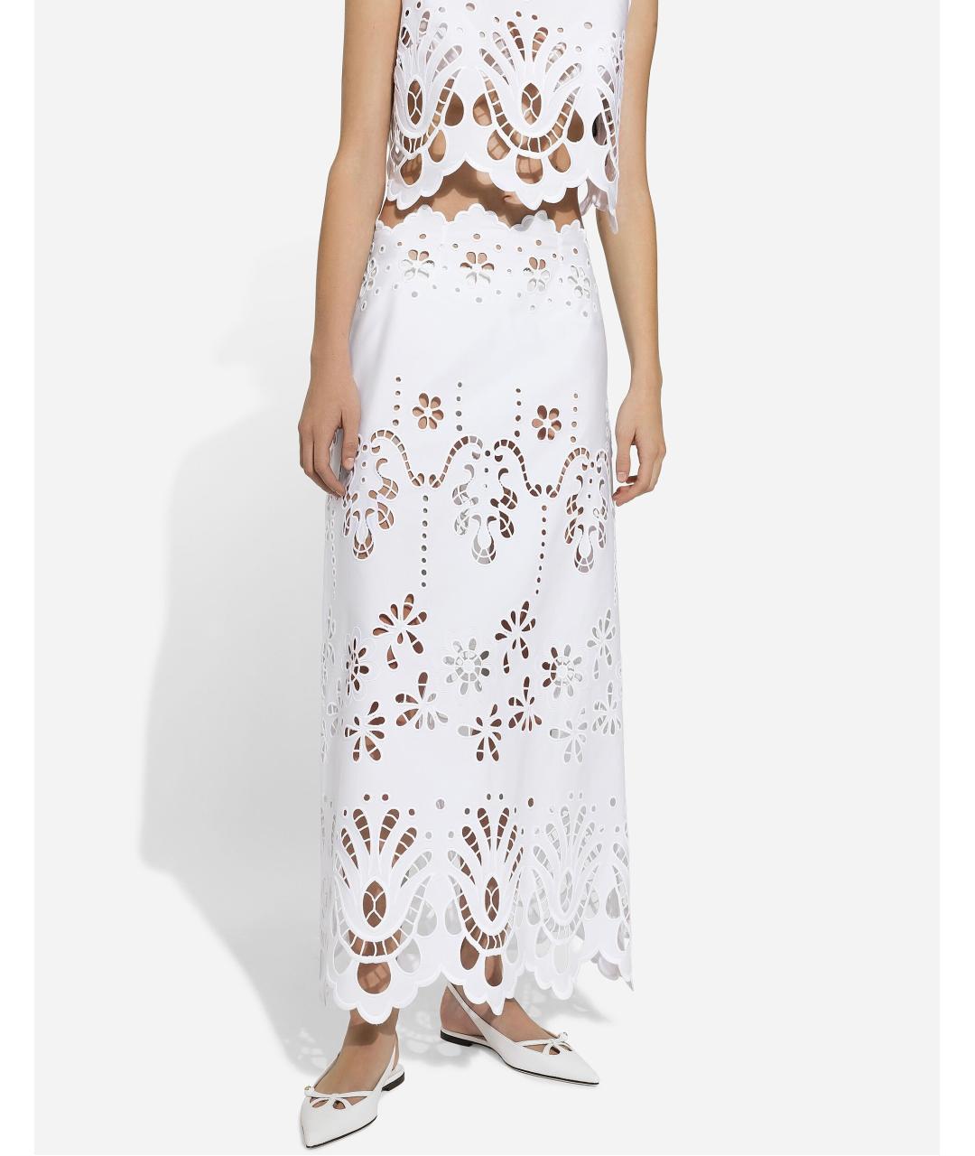 DOLCE&GABBANA Белая юбка миди, фото 9