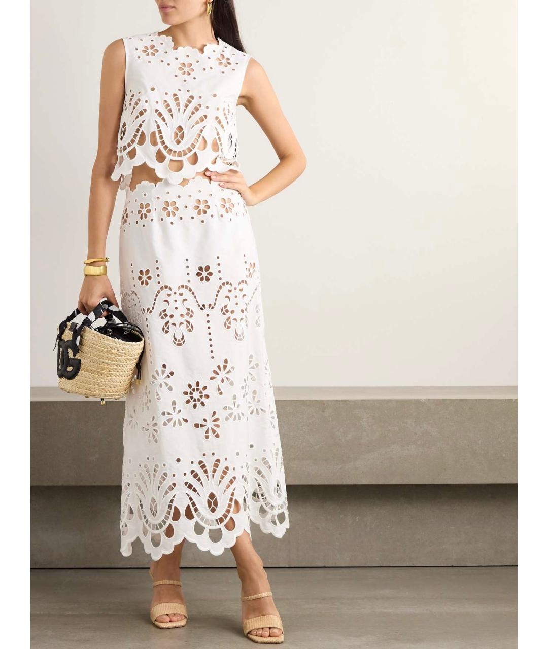DOLCE&GABBANA Белая юбка миди, фото 6