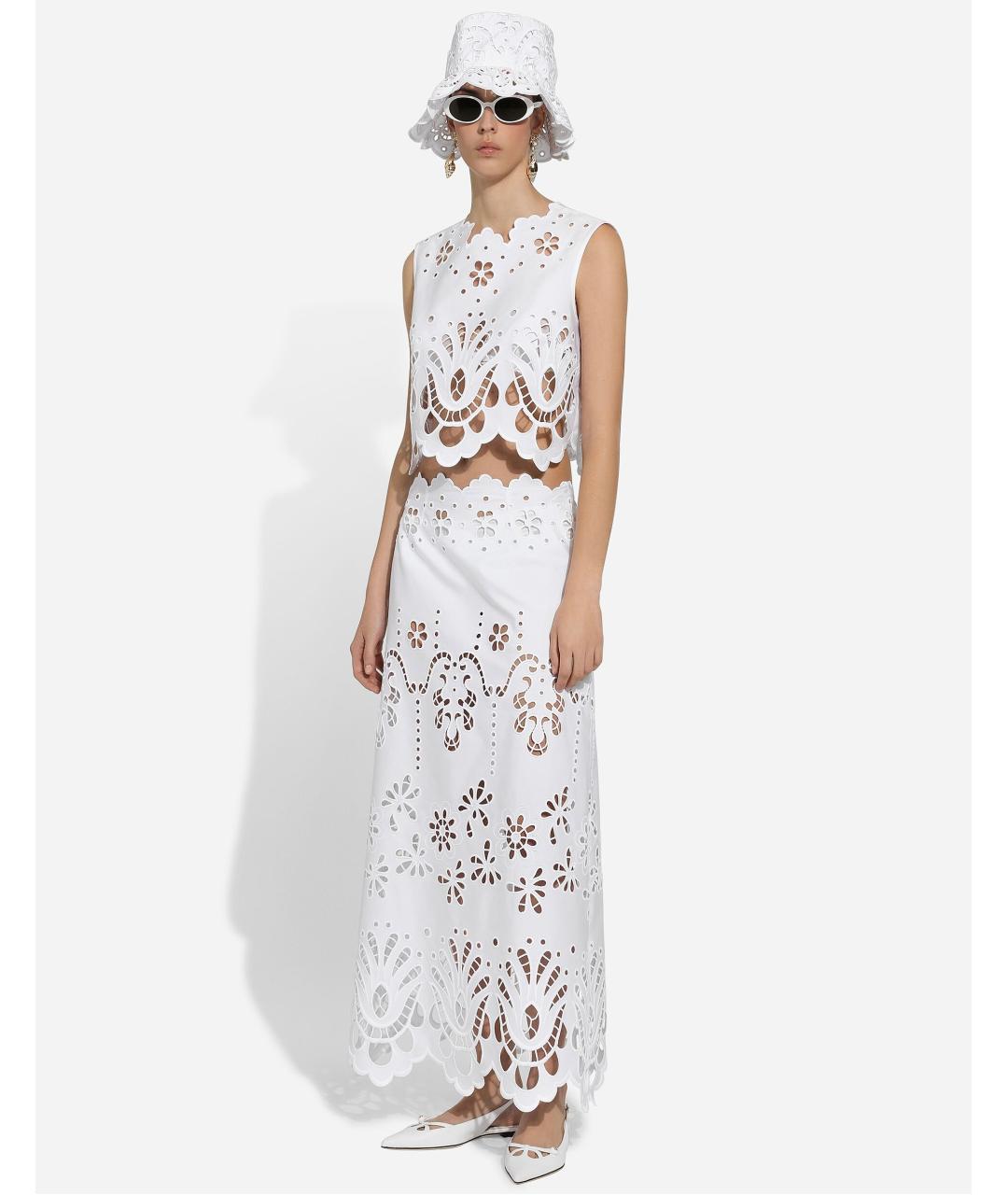 DOLCE&GABBANA Белая юбка миди, фото 7