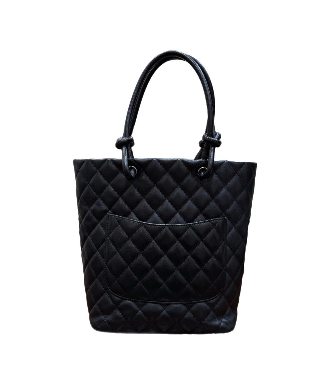 CHANEL Черная кожаная сумка тоут, фото 3