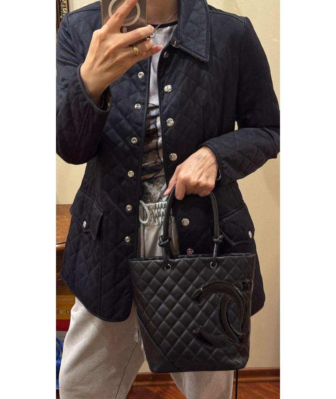 CHANEL Черная кожаная сумка тоут, фото 5