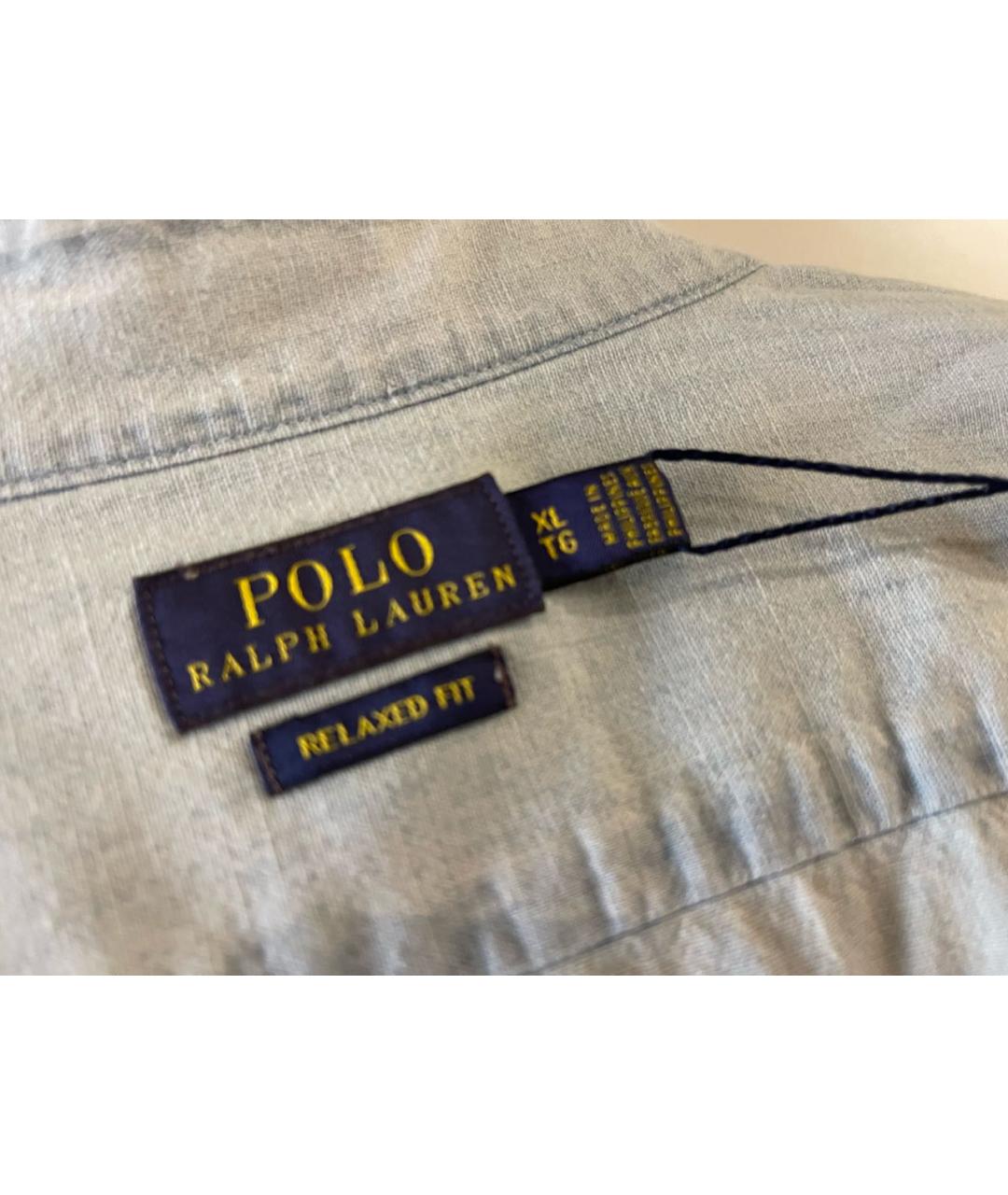 POLO RALPH LAUREN Голубая хлопковая рубашка, фото 6