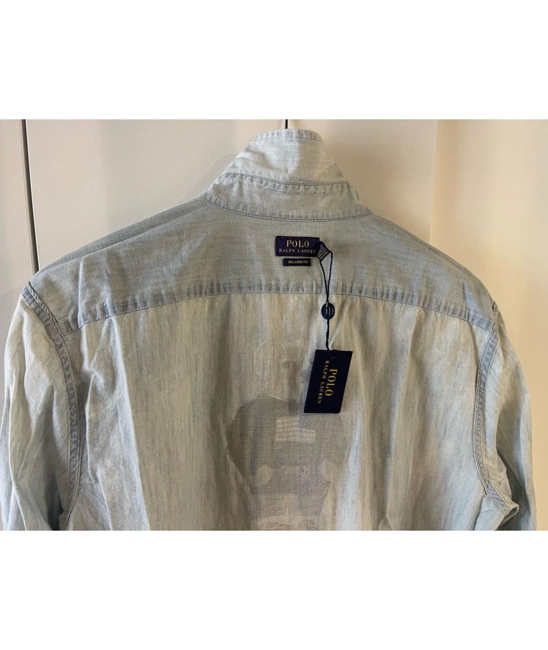 POLO RALPH LAUREN Голубая хлопковая рубашка, фото 3
