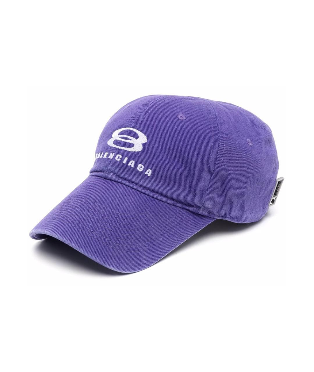BALENCIAGA Фиолетовая хлопковая кепка, фото 1