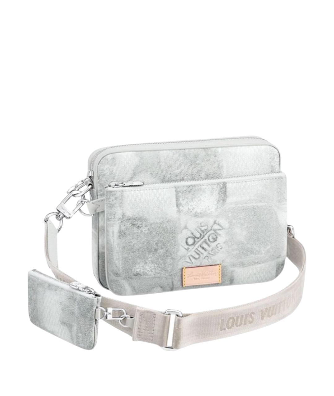 LOUIS VUITTON Серая кожаная сумка на плечо, фото 1