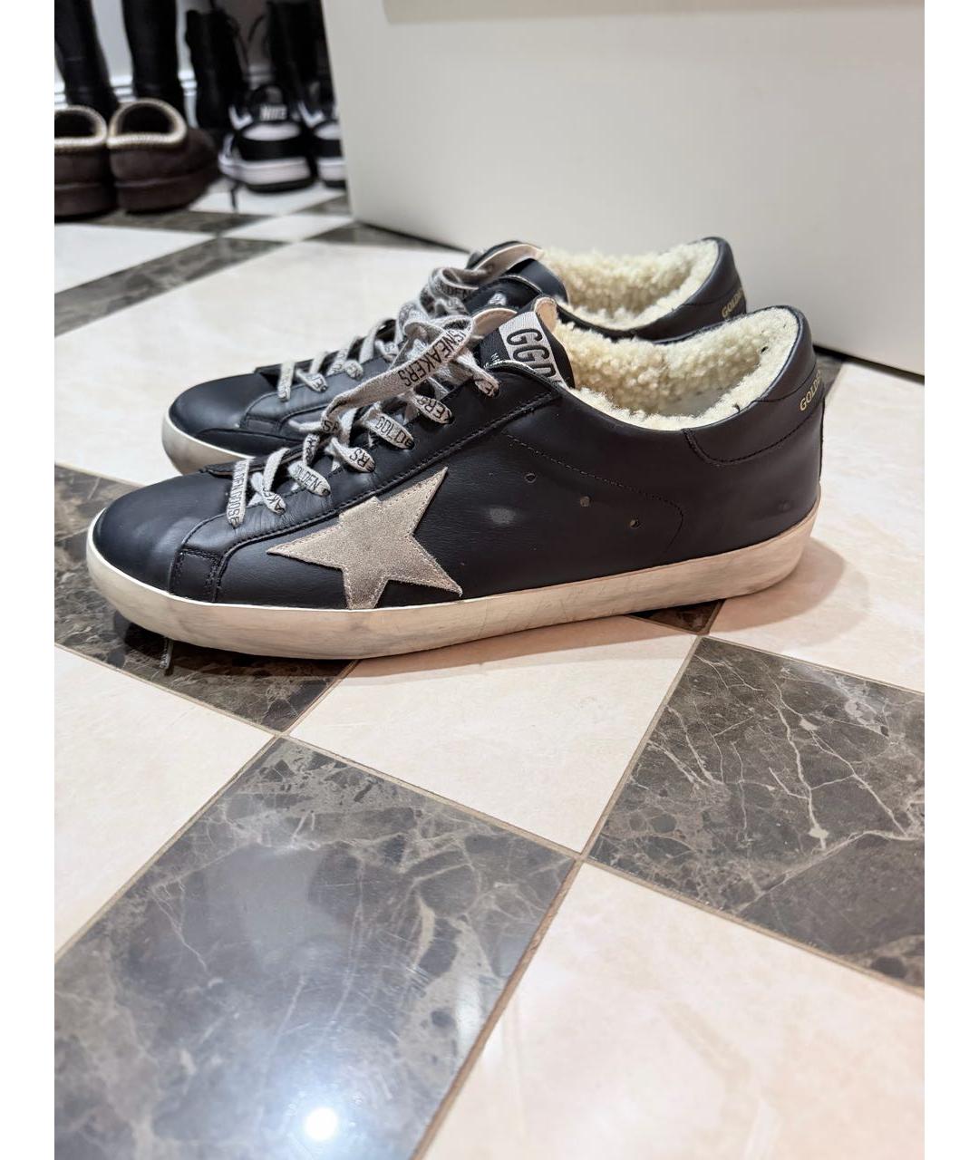 GOLDEN GOOSE DELUXE BRAND Черные кожаные кеды, фото 5