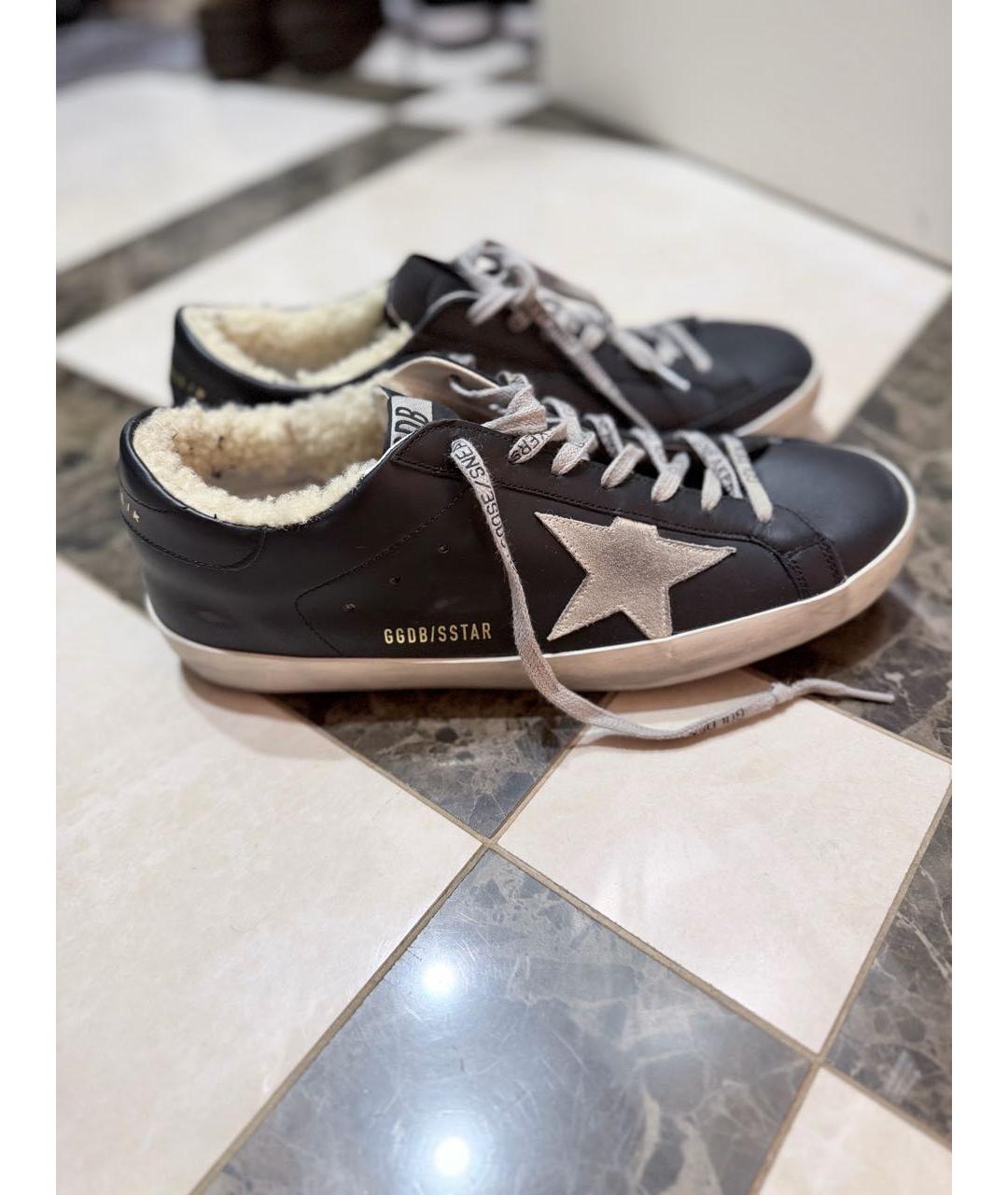 GOLDEN GOOSE DELUXE BRAND Черные кожаные кеды, фото 7