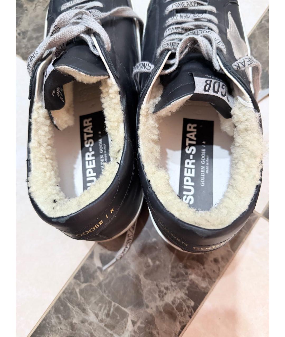 GOLDEN GOOSE DELUXE BRAND Черные кожаные кеды, фото 6