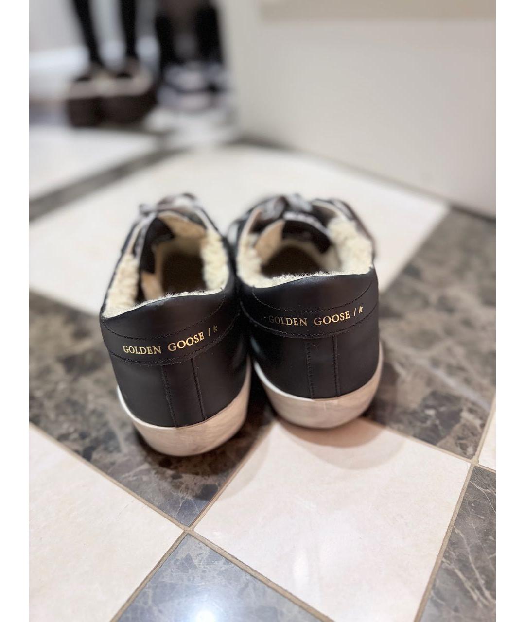 GOLDEN GOOSE DELUXE BRAND Черные кожаные кеды, фото 4