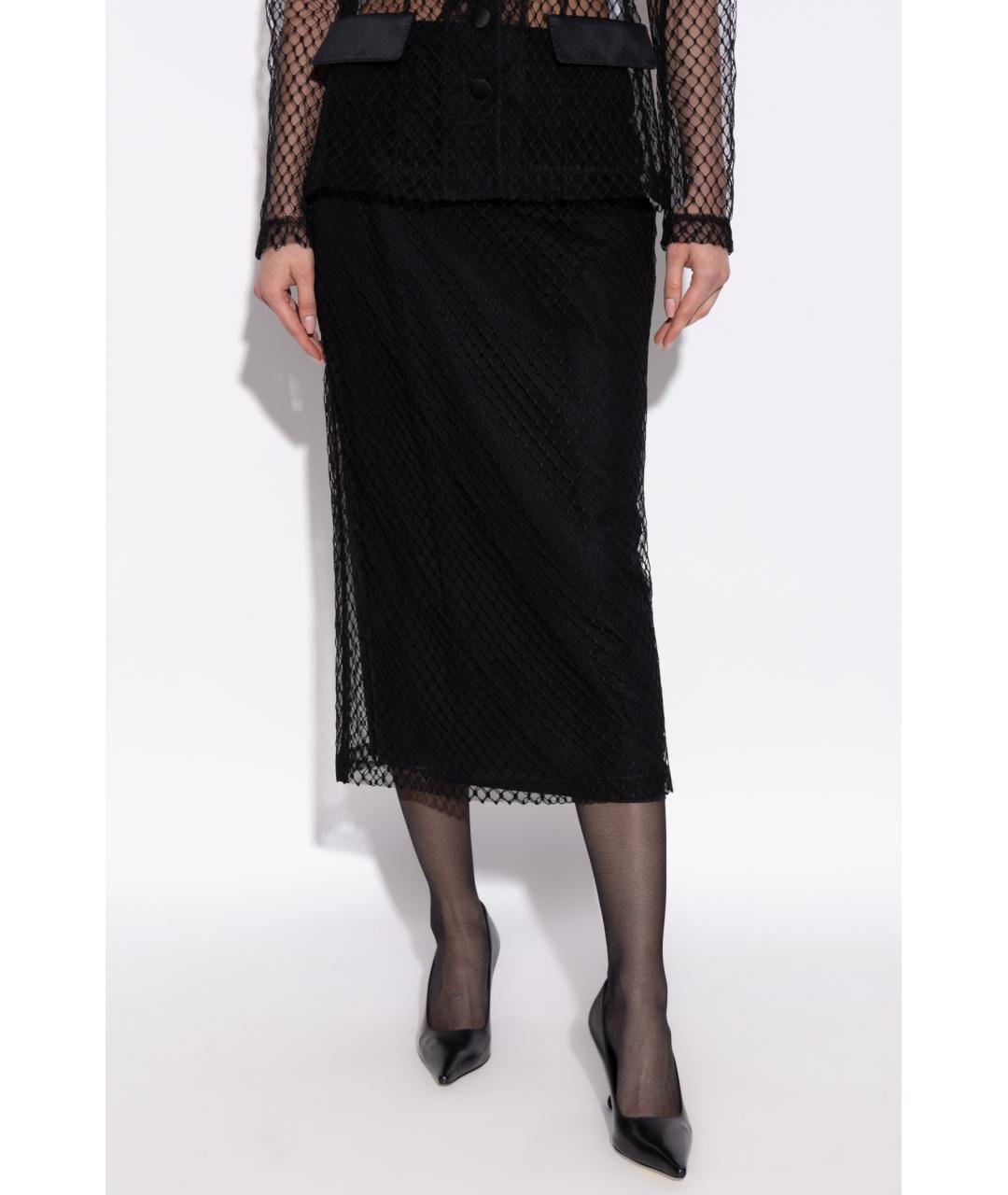 DOLCE&GABBANA Черная юбка миди, фото 4