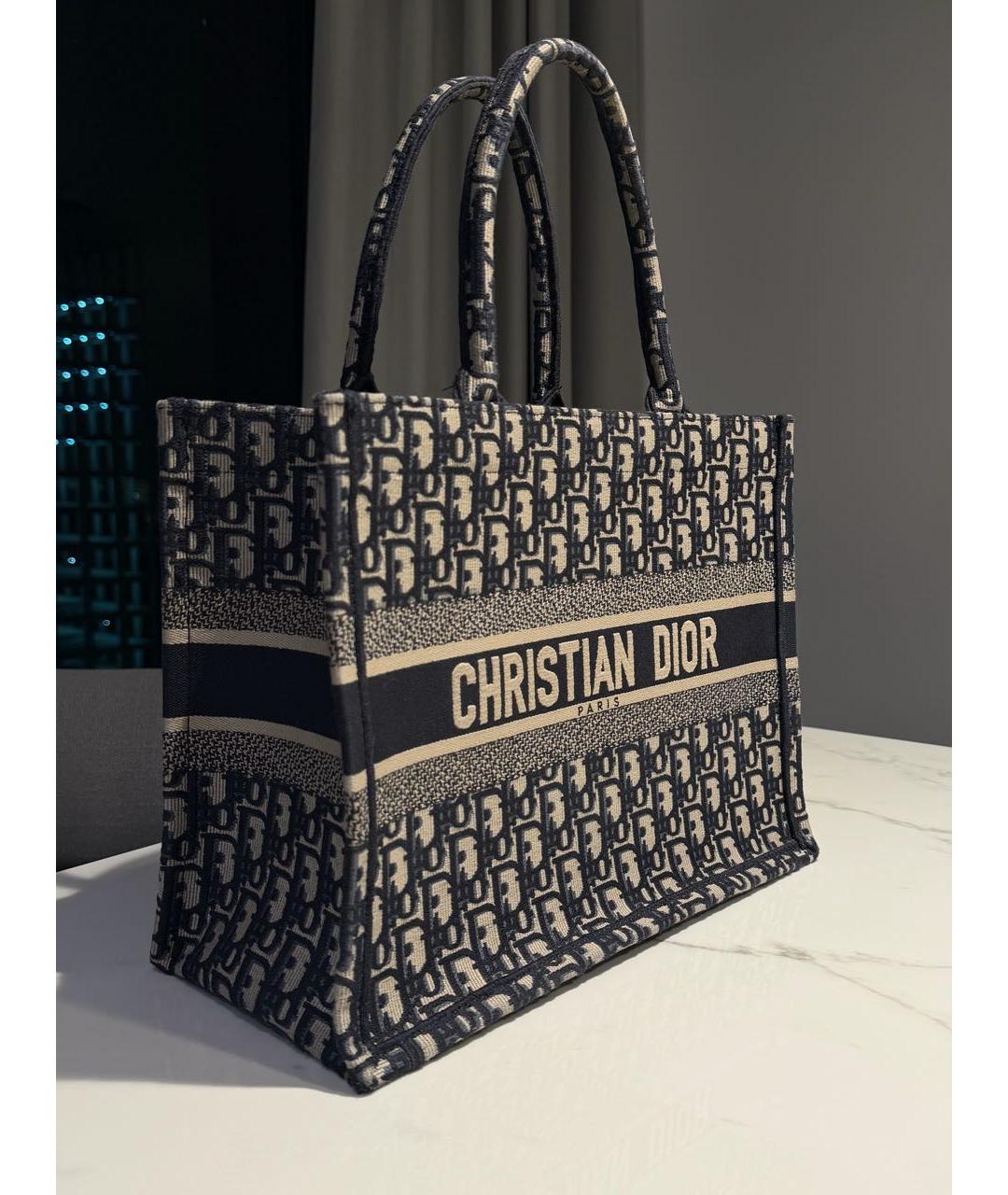 CHRISTIAN DIOR Синяя тканевая сумка тоут, фото 2