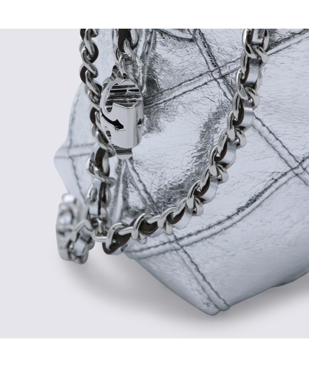 TORY BURCH Серебряная кожаная сумка через плечо, фото 4