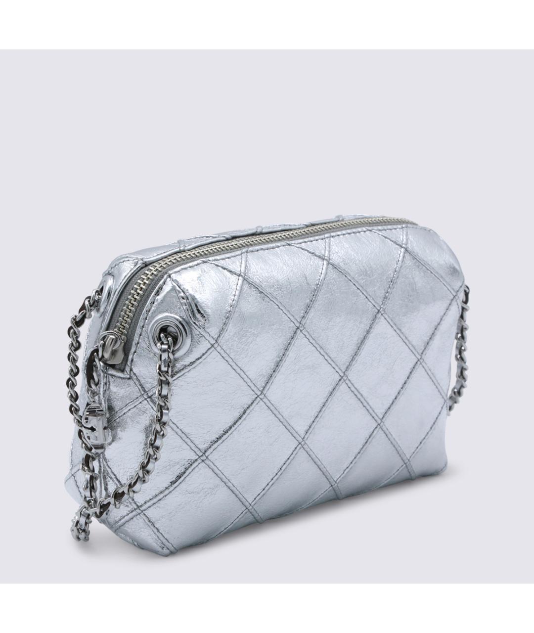TORY BURCH Серебряная кожаная сумка через плечо, фото 2