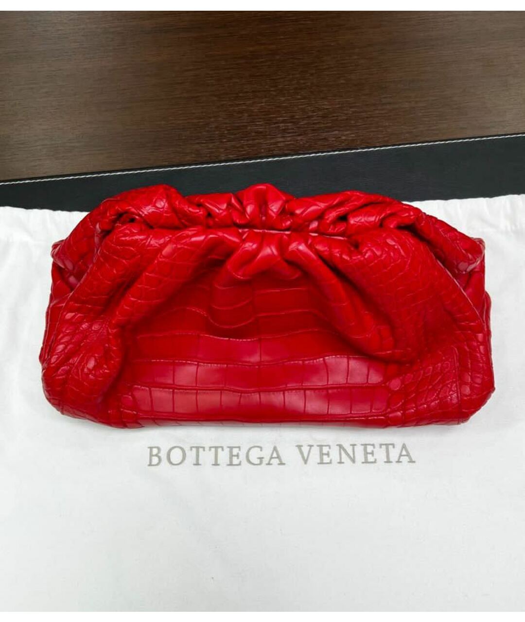 BOTTEGA VENETA Красная сумка тоут из экзотической кожи, фото 6