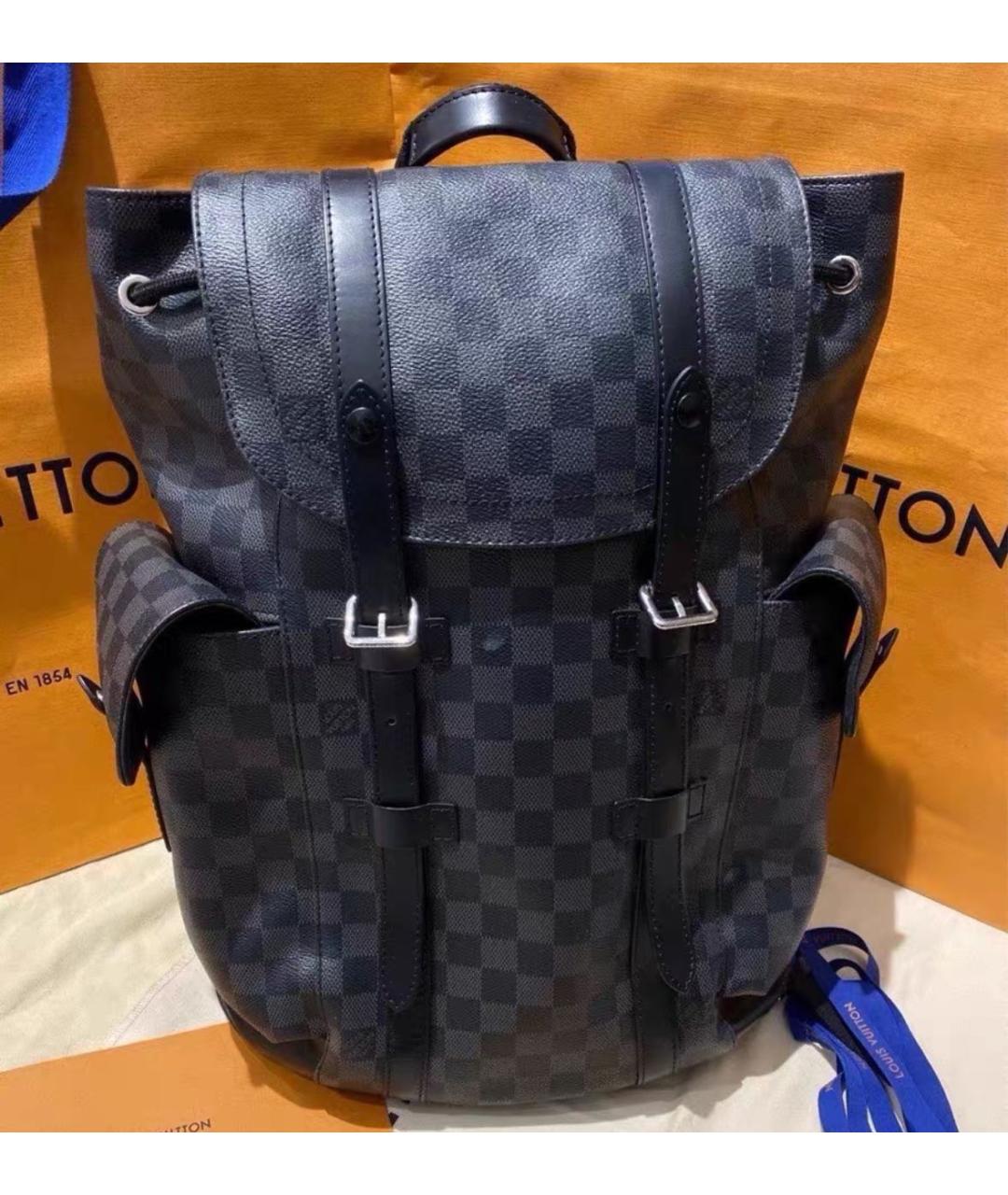 LOUIS VUITTON Черный кожаный рюкзак, фото 2