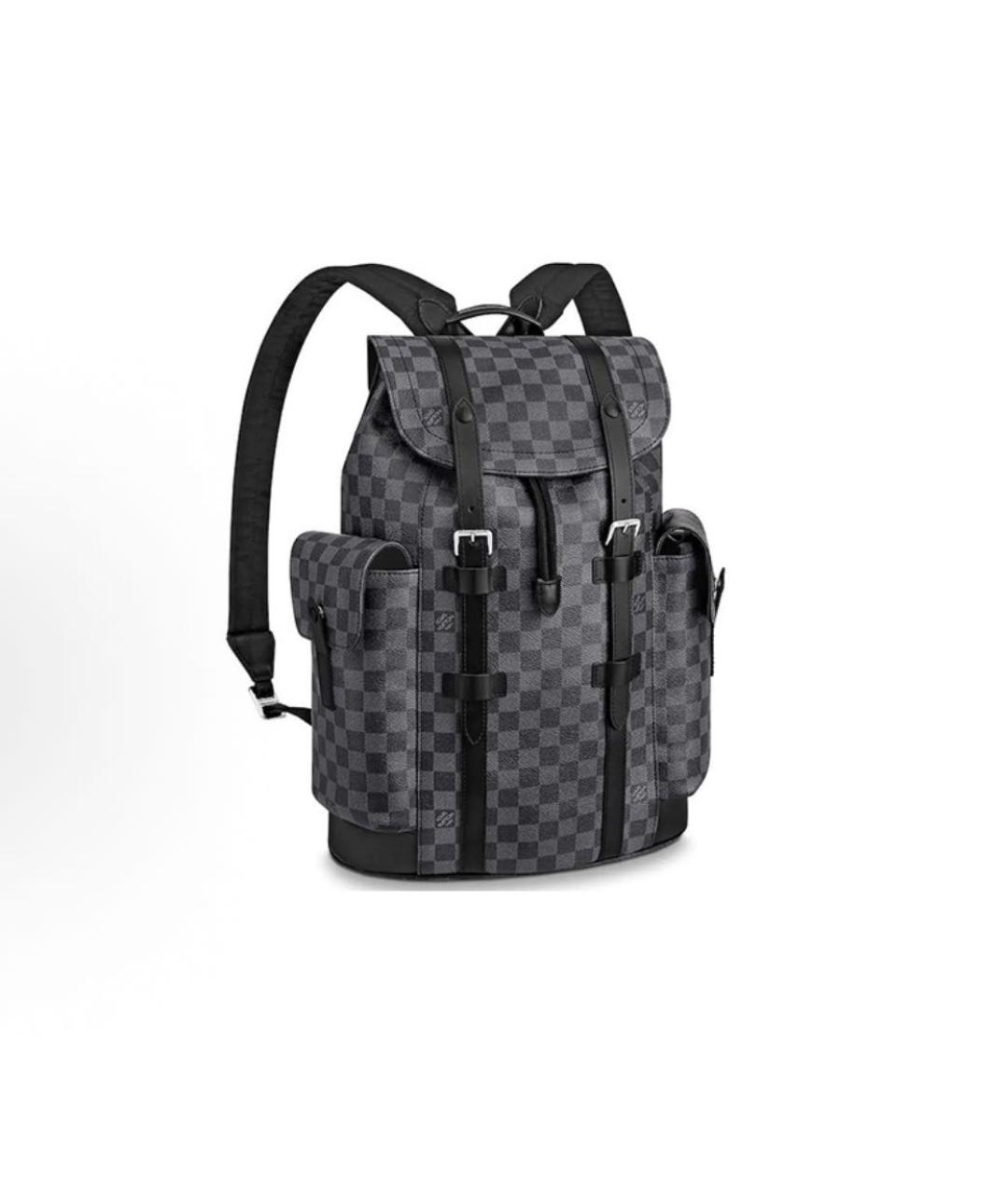 LOUIS VUITTON Черный кожаный рюкзак, фото 7