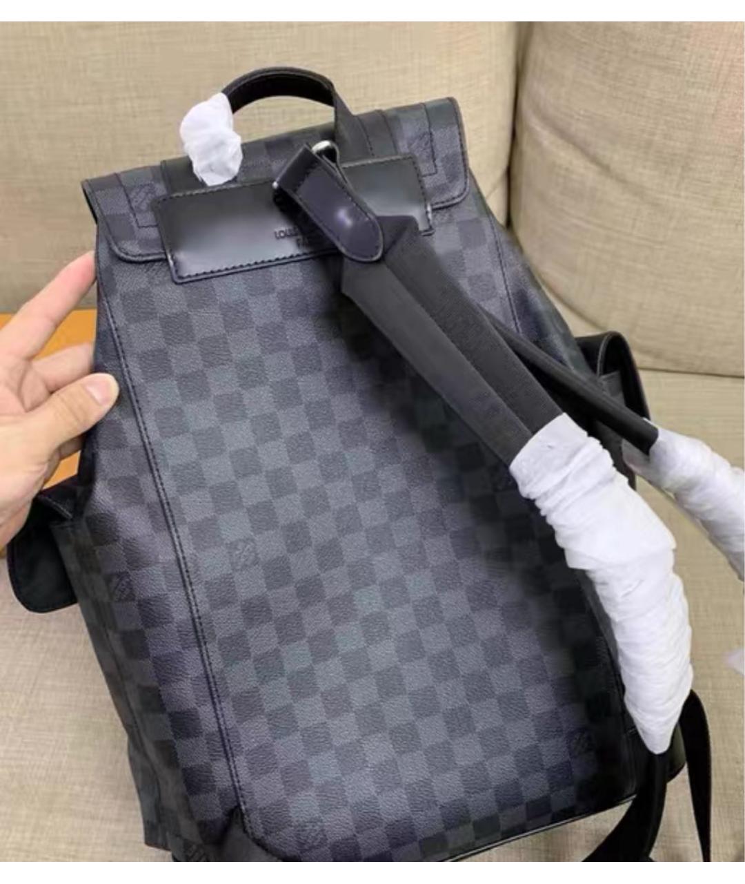 LOUIS VUITTON Черный кожаный рюкзак, фото 5