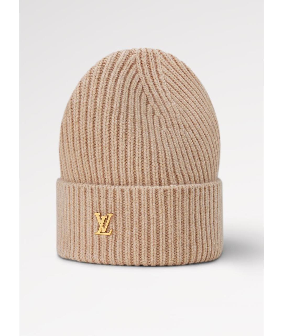 LOUIS VUITTON Бежевая кашемировая шапка, фото 5