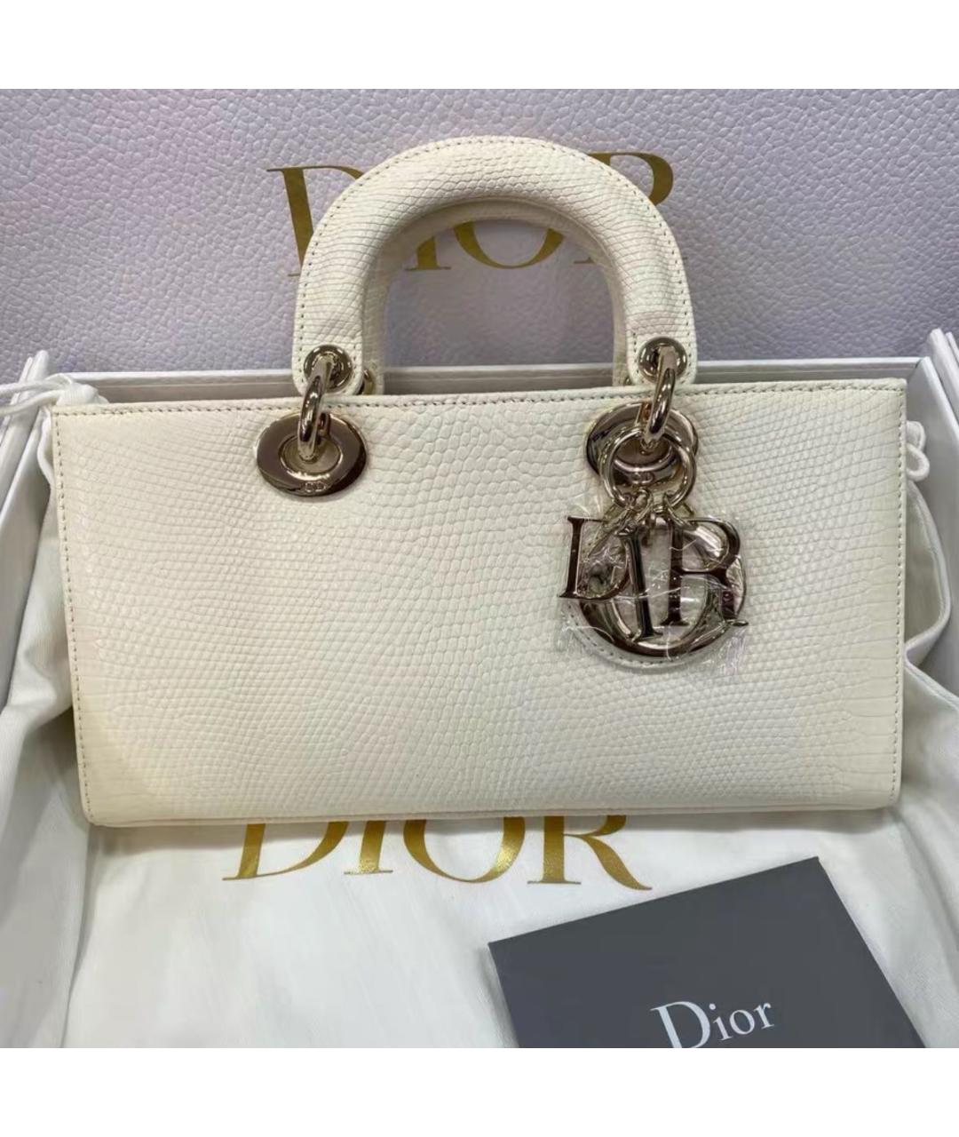 CHRISTIAN DIOR Бежевая кожаная сумка с короткими ручками, фото 3