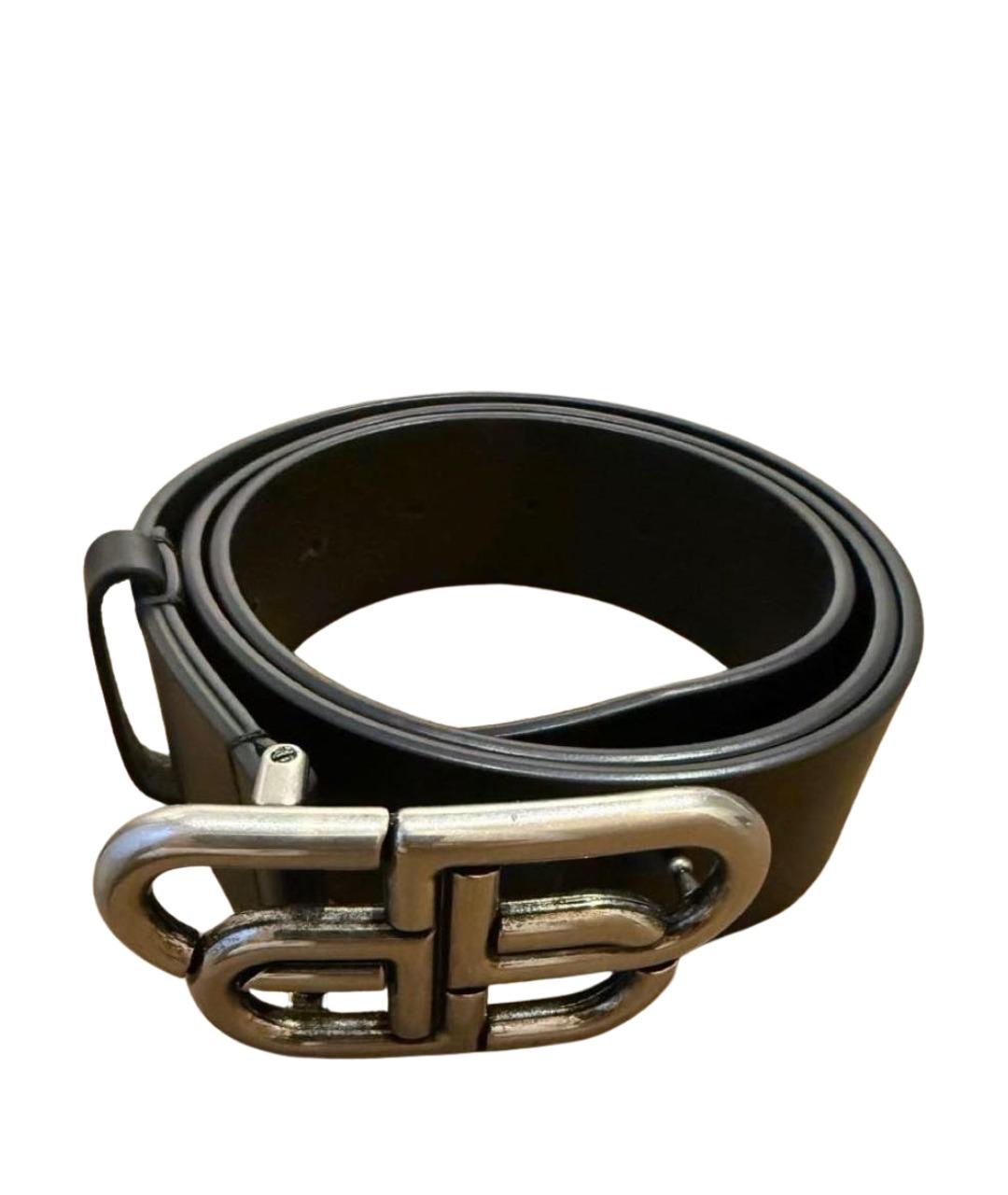 BALENCIAGA Черный кожаный ремень, фото 1