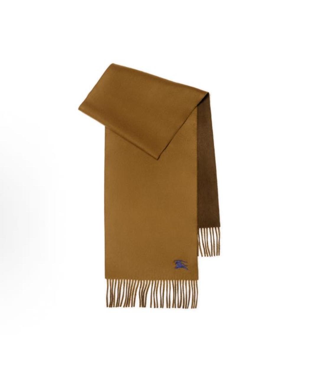 BURBERRY Коричневый шерстяной шарф, фото 3