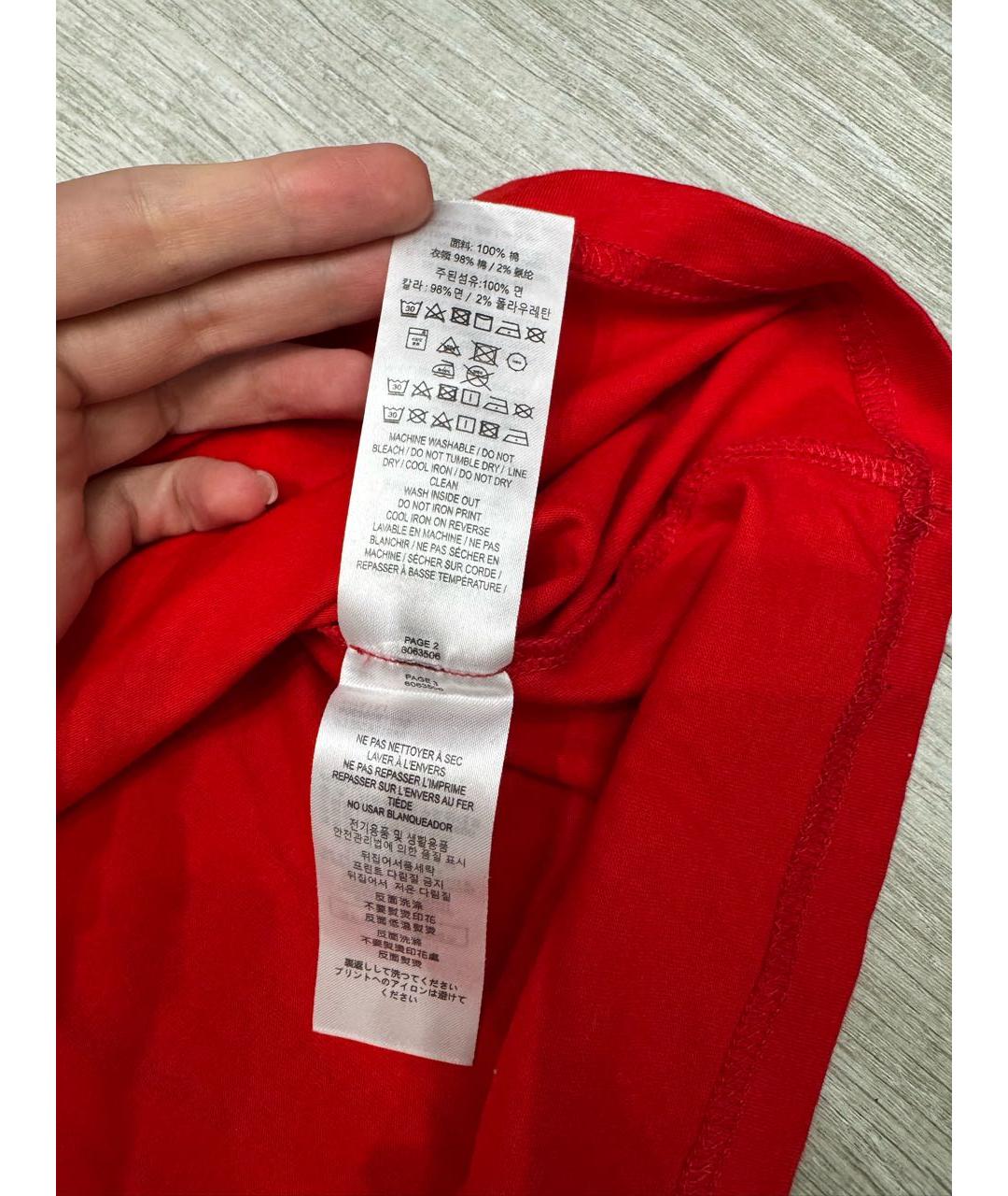 BURBERRY Красная хлопковая футболка, фото 5