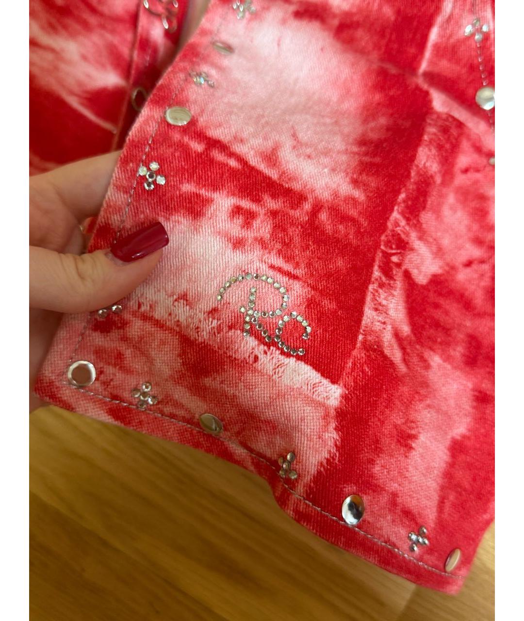 ROBERTO CAVALLI Красный хлопковый костюм с юбками, фото 5