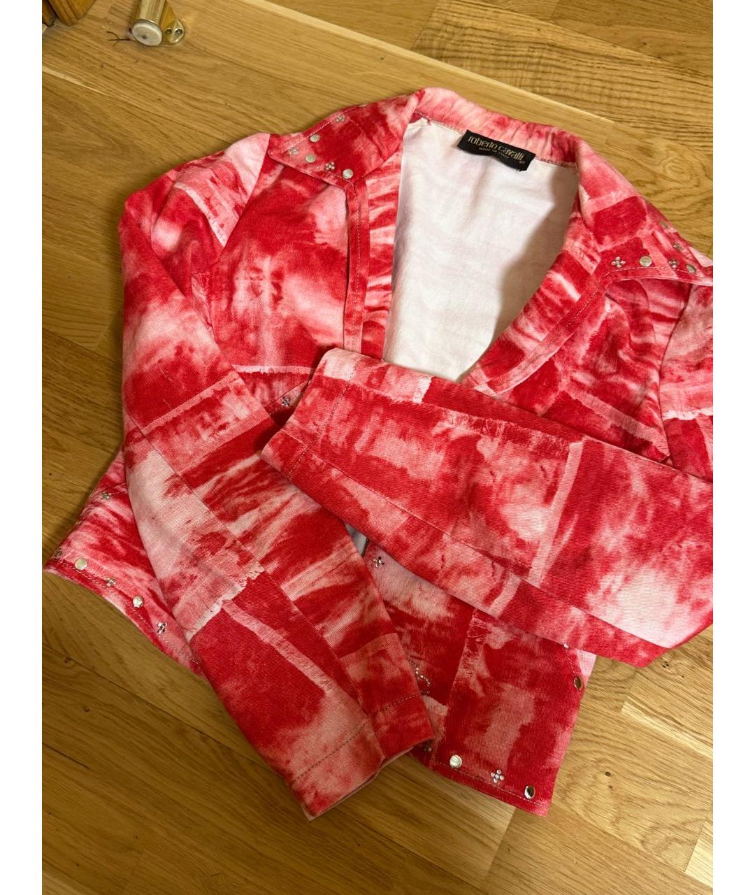 ROBERTO CAVALLI Красный хлопковый костюм с юбками, фото 3