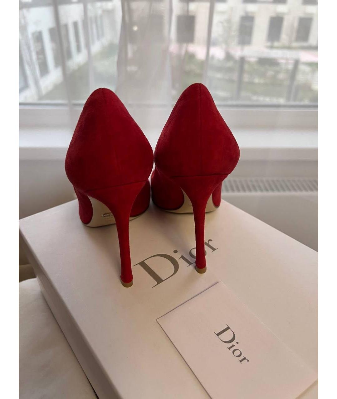 CHRISTIAN DIOR Красные замшевые туфли, фото 3