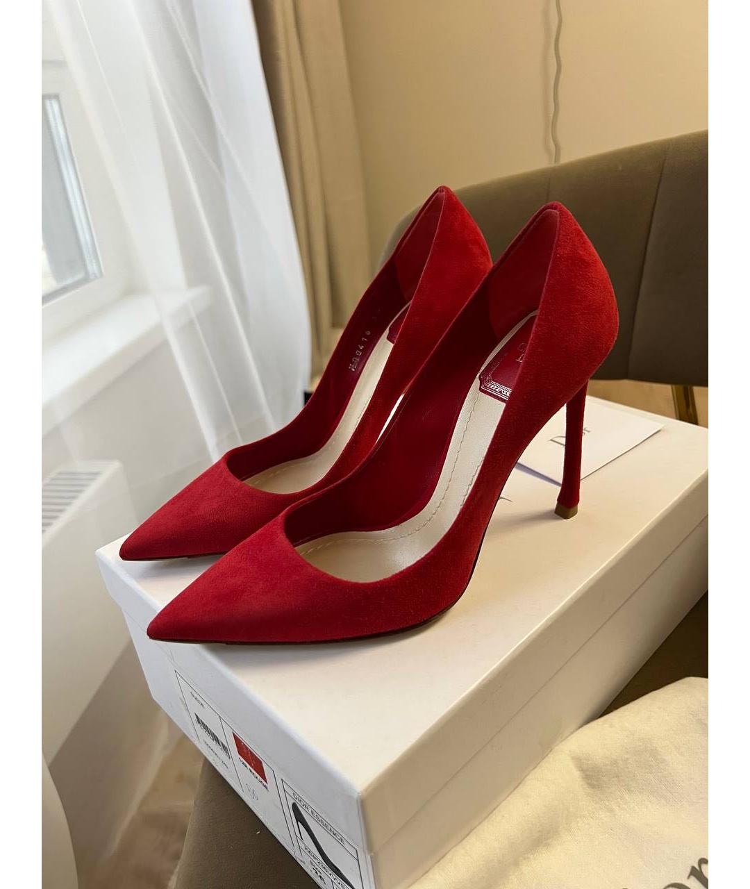 CHRISTIAN DIOR Красные замшевые туфли, фото 2